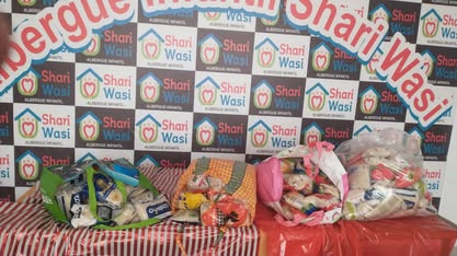 Bolsas de donación recibidas en Shari Wasi